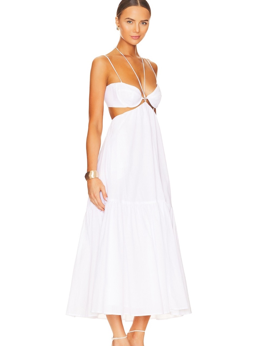 Bardot White Maxi Dress with Cutout Bodice - Picture 2 of 6